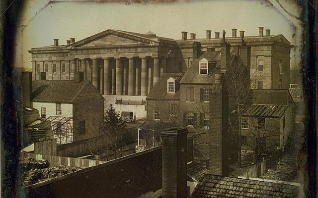 Historic 1846 view of the neoclassical Patent Office Building in Washington, D.C.