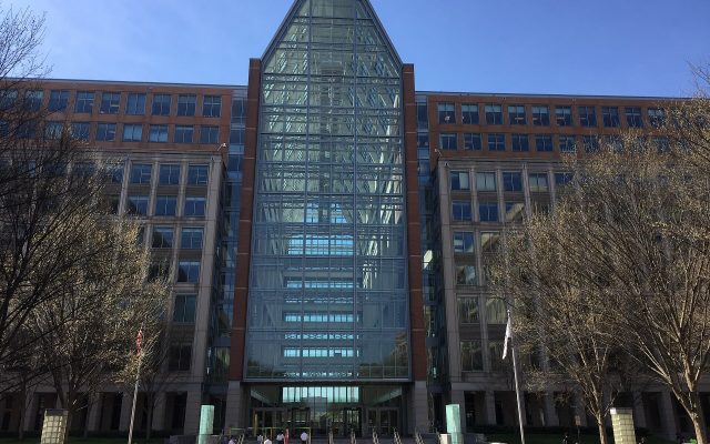 The United States Patent and Trademark Office main building in Alexandria, Virginia